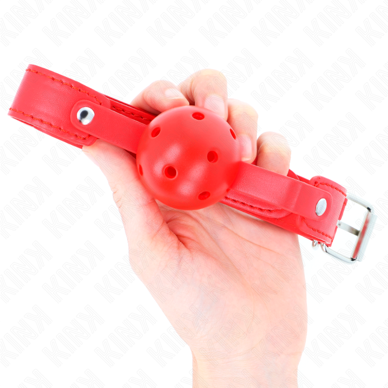KINK - RED BREATHABLE BALL 4.5 CM GAG 65 x 2.5 CM - slika 3