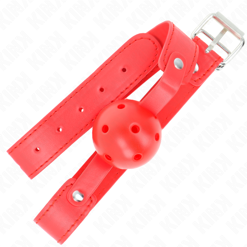 KINK - RED BREATHABLE BALL 4.5 CM GAG 65 x 2.5 CM - slika 2