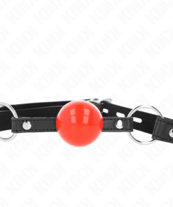 KINK - BALL 4 CM GAG WITH LOCK RED BALL BLACK STRAP 60 x 2 CM - slika 3
