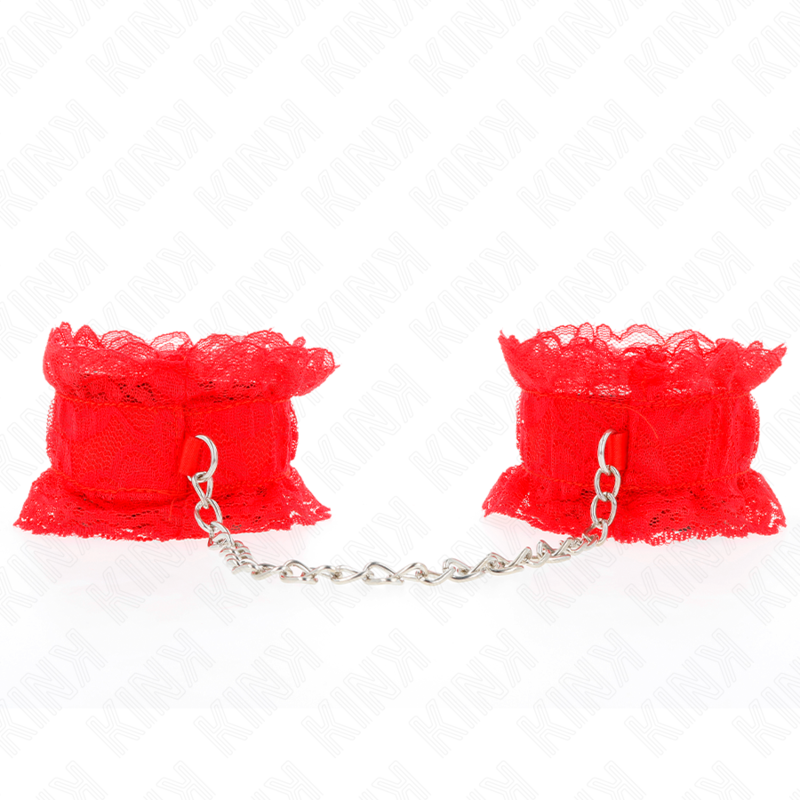 KINK - LACE ELASTIC WRIST RESTRAINTS RED - slika 2
