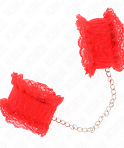 KINK - LACE ELASTIC WRIST RESTRAINTS RED - slika 3