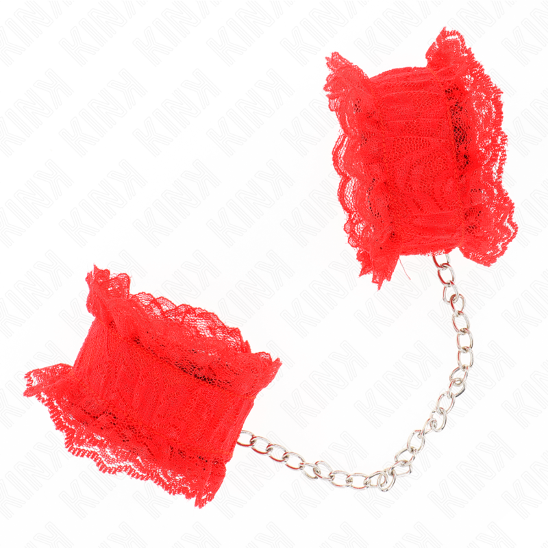 KINK - LACE ELASTIC WRIST RESTRAINTS RED - slika 3