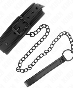 KINK - NEOPRENE BONDAGE COLLAR MODEL 1 WITH BELT 78 CM ADJUSTABLE 37.5 X 49.5 CM - slika 2