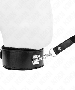 KINK - NECKLACE WITH LEASH 116 CM WITH SILVER STUDS MODEL 4 BLACK ADJUSTABLE 40-48 CM X 6 CM - slika 3