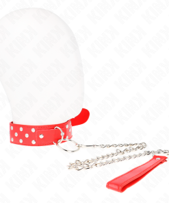 KINK - RING RIVET STRAP NECKLACE WITH BELT 65 CM RED ADJUSTABLE 36-50 CM X 3.8 CM