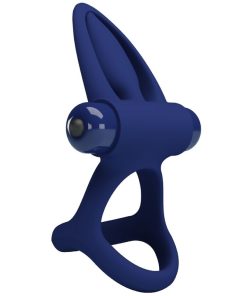PRETTY LOVE - MAT DOUBLE RING WITH VIBRATION STIMULATOR BLUE - slika 3