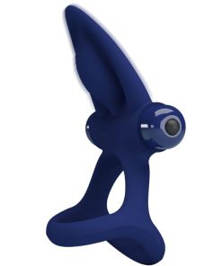 Alternative view of PRETTY LOVE - MAT DOUBLE RING WITH VIBRATION  STIMULATOR BLUE