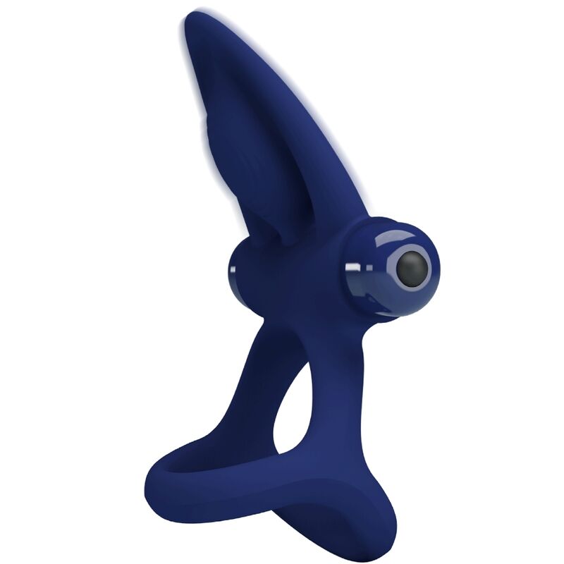 PRETTY LOVE - MAT DOUBLE RING WITH VIBRATION STIMULATOR BLUE - slika 2