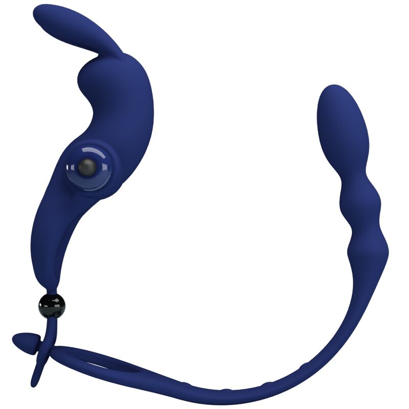PRETTY LOVE - AYAD RABBIT VIBRATOR RING WITH PLUG BLUE - slika 2
