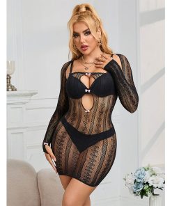 Alternative view of SUBBLIME - 952464 BLACK FISHNET DRESS ONE SIZE