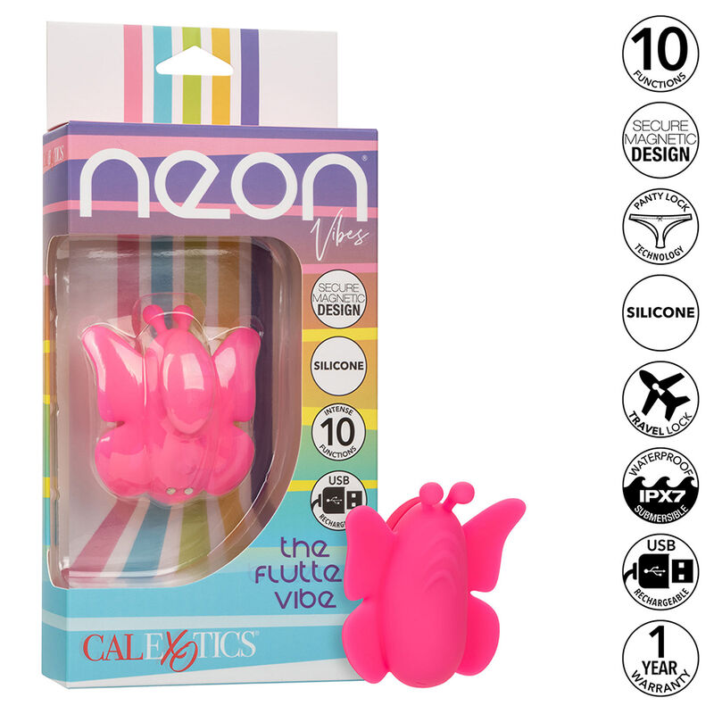 CALEXOTICS - NEON VIBES THE FLUTTER VIBE STIMULATOR 10 VIBRATIONS PINK - slika 2