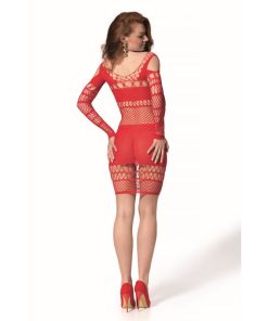 PASSION - BS 105 BODYSTOCKING RED ONE SIZE - slika 2