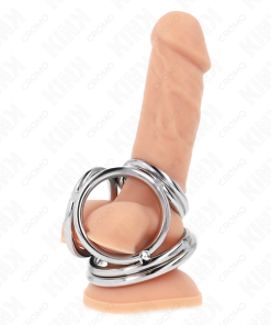 KINK - TRIPLE CHROME METAL PENIS RING 3.8 CM TO 5 CM MODEL 1 - slika 3