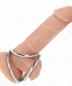 Alternative view of KINK - TRIPLE CHROME METAL PENIS RING 3.8 CM TO 5 CM MODEL 2