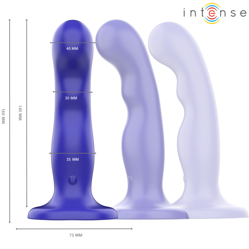 INTENSE - SHORTY VIBRATOR WITH SUCTION CUP BLUE REMOTE CONTROL - slika 2
