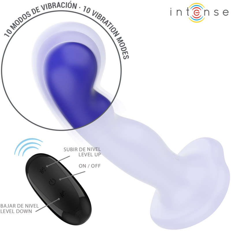 INTENSE - SHORTY VIBRATOR WITH SUCTION CUP BLUE REMOTE CONTROL - slika 3