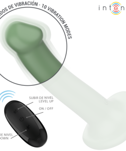 INTENSE - BECCA VIBRATOR WITH SUCTION CUP 10 VIBRATIONS GREEN REMOTE CONTROL - slika 3