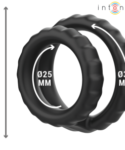 INTENSE - DEWEY DOUBLE SILICONE PENIS RING BLACK MODEL 2 - slika 3