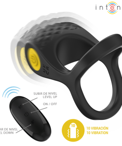 INTENSE - ALEX VIBRATOR DOUBLE PENIS RING 10 VIBRATIONS BLACK - slika 3