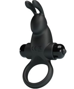 PRETTY LOVE - VIBRATING RING + RABBIT CLITORIS STIMULATOR 10 VIBRATIONS BLACK