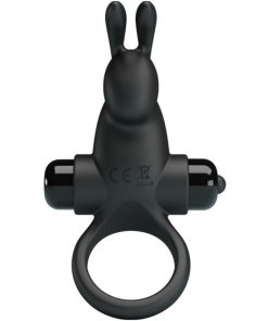 Alternative view of PRETTY LOVE - VIBRATING RING + RABBIT CLITORIS STIMULATOR 10 VIBRATIONS BLACK