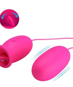 Alternative view of PRETTY LOVE - DAISY VIBRATING EGG + CLITORIS STIMULATING TONGUE PINK
