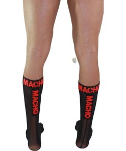 MACHO - THIN SOCKS ONE SIZE BLACK/RED - slika 2
