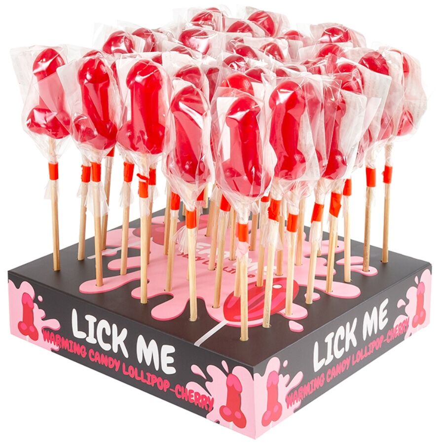 SECRETPLAY - CHERRY CANDY PENIS LOLLIPOP DISPLAY WITH SPICY HEAT EFFECT (40 UNITS) - slika 2