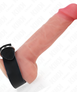 KINK - LEATHER PENIS RING WITH PRESSURE CLOSURE 22 X 2 CM - slika 3