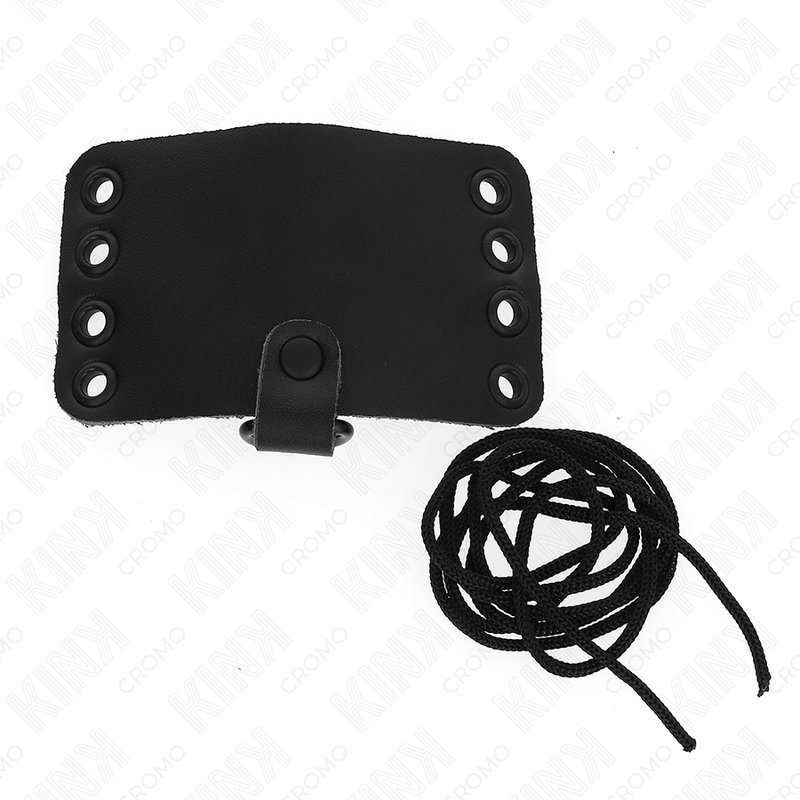 KINK - LEATHER PENIS RING WITH LACE CLOSURE AND LACES - slika 3