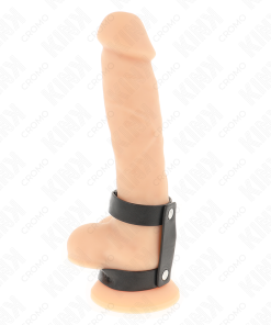 KINK - ADJUSTABLE DOUBLE LEATHER PENIS RING - slika 2