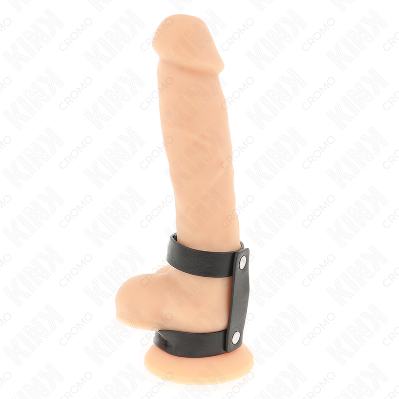 KINK - ADJUSTABLE DOUBLE LEATHER PENIS RING - slika 2