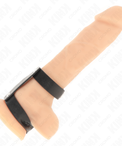 KINK - ADJUSTABLE DOUBLE LEATHER PENIS RING - slika 3