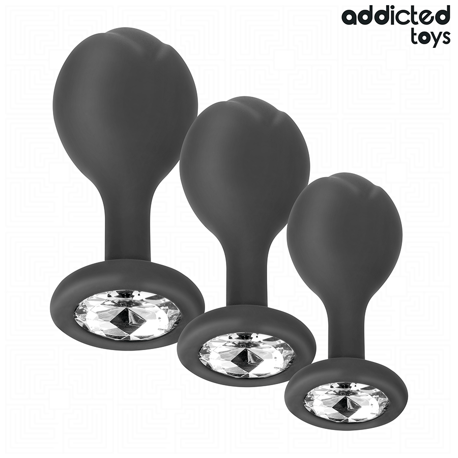 ADDICTED TOYS - SET OF 3 ANAL PLUG SILICONE WITH JEWEL - slika 2