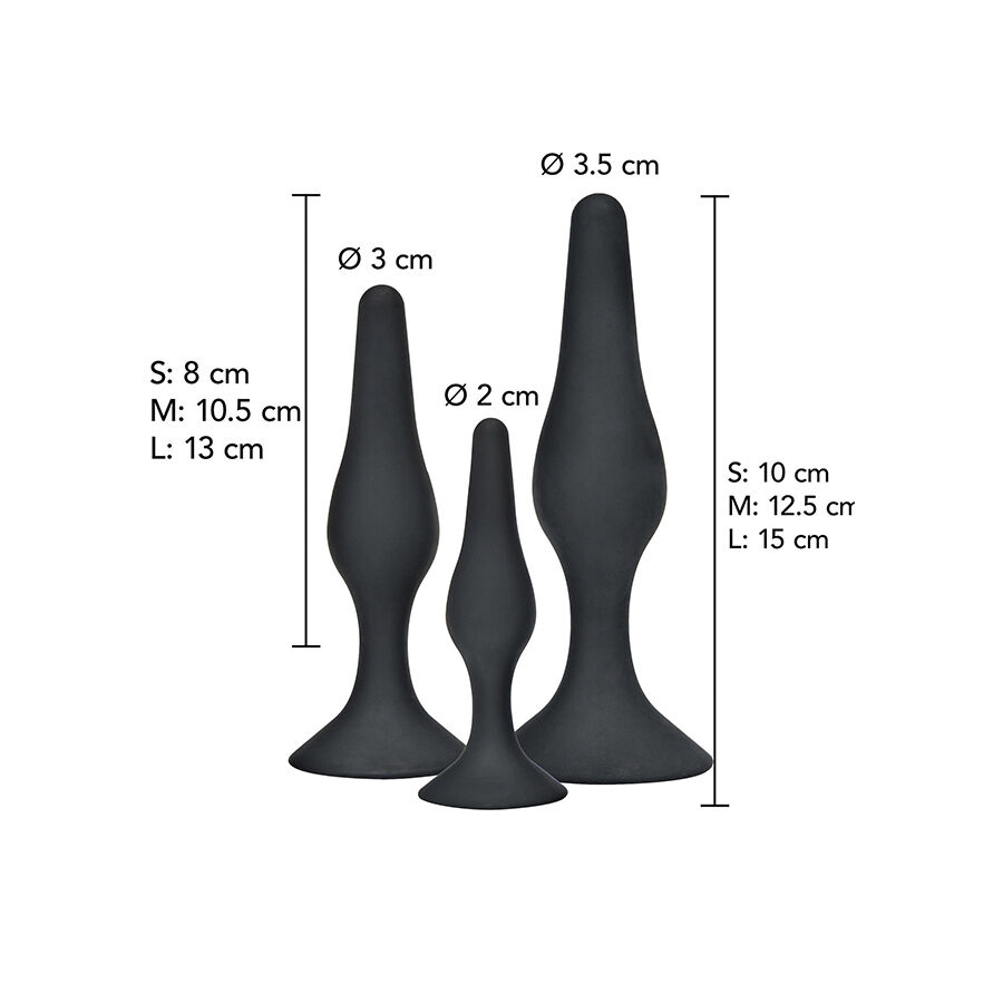 TOYJOY - ANAL PLAY CURVY COMPANIONS ANAL PLUG 3 PIECES BLACK - slika 2