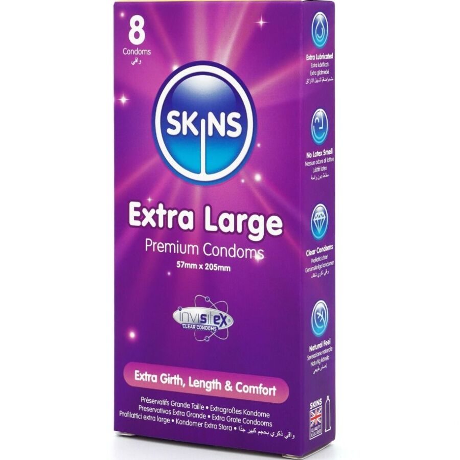 SKINS - EXTRA LARGE PREMIUM CONDOMS PACK 8 - slika 2