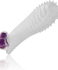OHMAMA - TEXTURED PENIS SHEATH WITH VIBRATING BULLET - slika 2
