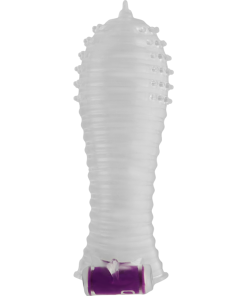 OHMAMA - TEXTURED PENIS SHEATH WITH VIBRATING BULLET - slika 3