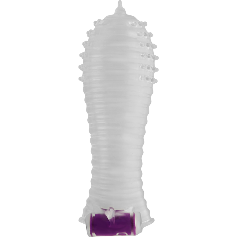 OHMAMA - TEXTURED PENIS SHEATH WITH VIBRATING BULLET - slika 3