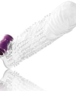 Alternative view of OHMAMA - TEXTURED PENIS SHEATH WITH VIBRATING BULLET