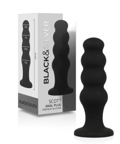 BLACK&SILVER - SCOTT PREMIUM SILICONE ANAL PLUG BLACK