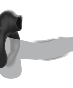 BLACK&SILVER - SILICONE VIBRATOR RING 3 MOTORS RECHARGEABLE BLACK - slika 3