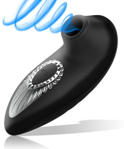 BLACK&SILVER - DRAKE DELUXE SUCKING VIBE RECHARGEABLE SILICONE BLACK - slika 3