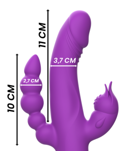 INTENSE - CASANOVA RABBIT SILICONE VIBRATOR TRIPLE MOTOR PURPLE - slika 3