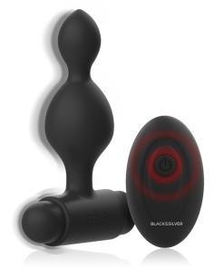 BLACK&SILVER - TUCKER SMALL SILICONE ANAL PLUG REMOTE CONTROL - slika 3