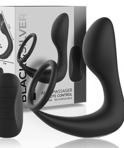 BLACK&SILVER - REMOTE CONTROL ANAL MASSAGER RECHARGEABLE SILICONE BLACK