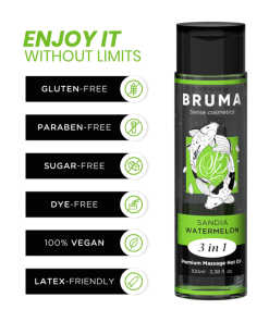 BRUMA - PREMIUM MASSAGE HOT OIL WATERMELON 3 IN 1 - 100 ML - slika 3