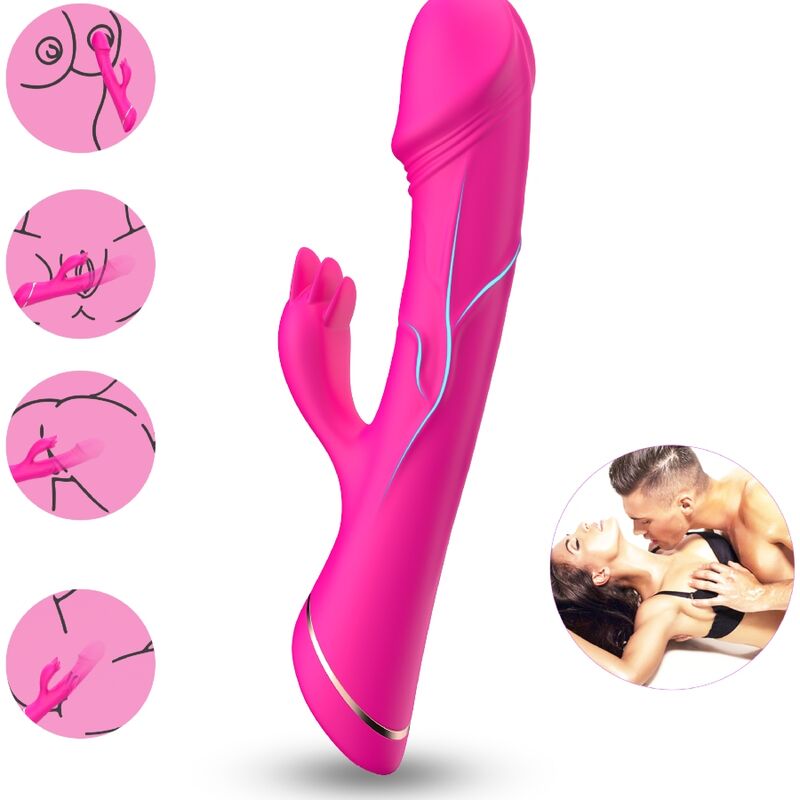 ARMONY - DILDO VIBRATOR RABBIT SILICONE FUCHSIA - slika 2