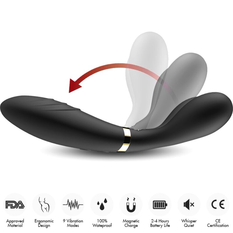 ARMONY - Y-WAND MASSAGER & VIBRATOR DOUBLE HEAD BLACK - slika 3