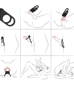 Alternative view of ARMONY - TWINS DOUBLE VIBRATOR RING FOR COUPLES BLACK